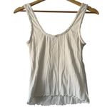 Old Navy  White Ribbed Tank‎ Top Women's Medium Sleeveless Casual Ruched Photo 2
