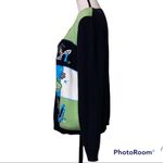 Alfred Dunner medium patchwork full zip sweater with shoulder pads purses shoes Black Photo 1