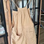 Urban Outfitters  romper beige sand UO Ivy Tie-Shoulder Shortall Overall corduroy Photo 3