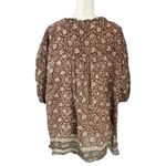Free People  Bohemian Retro 70s Border Batik Button Down Kimono Shirt Medium Photo 7