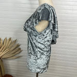 Tart Women's One Shoulder Blue Gray Velvet Blouse Size S Ruffle Top NWOT Photo 5