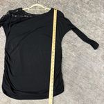 Studio Y  Black Lace Shoulder Accent Blouse Photo 5