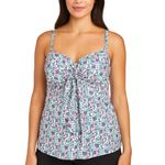 Swim For All Floral Print Swim Top Pink Size undefined Photo 1