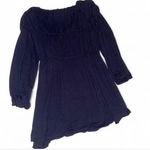 Max Studio Navy Gathered Tunic Top • Long Sleeve Flowy Boho Blouse Photo 1
