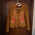 Savanna Jane Orange Embroidered Teddy Coat Size L Size L Photo 0
