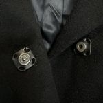 Marina Rinaldi Wool Pea Coat 23 US 14 Long Duster Black High Collar Belted Maxi Photo 4