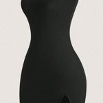 SheIn Sweetra Women'S Black Strapless Dress Mini Short Women Outfit Photo 0