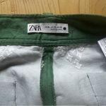 ZARA  Green Pants with‎ White Embroidered Accents Photo 2