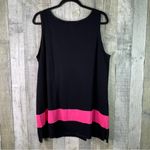 Joan Vass  Size 3 V-Neck Sleeveless Tank Tunic Sweater Black & Pink Photo 1