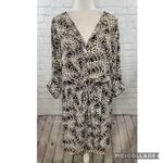 Vince Camuto  Tan Black Leopard Animal Print Roll Mini Dress 12 Photo 14