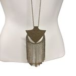 Paparazzi  Hunt Or Be Hunted‎ Brass Necklace Long Fringe Chain Tribal Photo 1