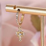 Hoop earrings w cross detail Photo 3