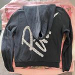 PINK - Victoria's Secret y2k victoria’s secret PINK black sparkly zip up hoodie Photo 7
