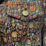 Coldwater Creek Vintage Jacquard Black & Jewel Tone Button Front Blazer Jacket Photo 4