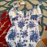 Berlook. White & Blue Floral One Piece Swimsuit Photo 7