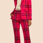 Trina Turk 💕💕 Starburst Pant ~ Planetary Plaid Aurora Pink Multi 10 NWT Photo 4