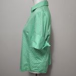 Ny&co 7th Sve NY& green white striped short sleeve button down size large Photo 2