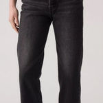 Levi Strauss Ribcage Straight Ankle Jeans Black Button Fly Women's Size 28 Photo 0