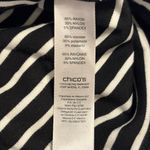 Chico's Chico’s Black White Striped Zip Jacket Size 2 Tie Waist Knit Photo 2