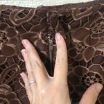 Anthropologie By Floral Faux Leather Lace Shorts in Cocoa Plum - Size 4 Photo 2