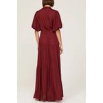 MINKPINK Dress Womens X Large Red Burgundy Satin Ines Gown Puff Sleeve Photo 3