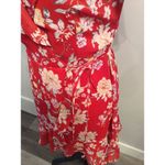 Lush Clothing Lush Red Wrap Frilly Ruffled Short Sleeve Floral Dress V neck XS Photo 2