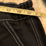 New Black Denim High Waisted Cargo Jeans MEDIUM Sz 8/10 Flap Pocket Whip Stitch Photo 5