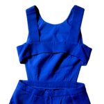 BCBGMAXAZRIA NWT BCBG MaxAzria Rossana in Royal Blue Satin Wide Leg Cutout Jumpsuit 0 x 32 Photo 9