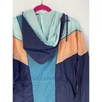 Free People Long Color Block Windbreaker Blue Orange Athletic Thin Small Nylon S Photo 9