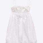 ZARA dress mini crochet balloon embroidered white boho vacation casual summer Photo 7