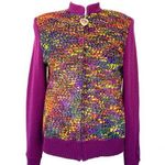 St. John collection zip front jacket multi color confetti woven dog show size 6 Photo 0