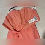 David's Bridal Strapless Short Crinkle Chiffon Front Cascade Dress Coral Reef 12 Photo 10