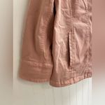 Chico's Elongated Moto Jacket Twill Asymmetrical Zip Front in Peach Pink Size 3 Photo 9
