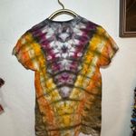Handmade  ONE OF A KIND TIE DYE T SHIRT SZ SMALL EUC PINK ORANGEE YELLOW GRAY Photo 2