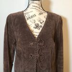 Faded Glory VINTAGE CHOCOLATE BROWN SUEDE JACKET V-NECK SLIT SLEEVES FULLY LINED WOMENS SZ S Photo 1