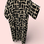 Cute Masai oversized shirt dress monochrome brick cow print sheer flowy Scandi Black Size M Photo 0