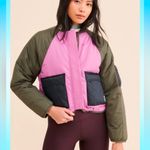 Free People Out of Left Field Jacket Pink and Green size Large Photo 3