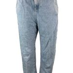 ZARA  Women's Blue Light Wash Paperbag Straight Leg High Rise Denim Jeans Size 0 Photo 0