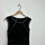 Lafayette 148 New York Overlook Black Leather Trim Dress Career Business size 4 Photo 3