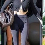 Alo Yoga  Airbrush Flutter Split Flare Full Length High-Waist Legging Black Small Photo 0