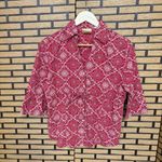 Wrangler Red And White Button Down Tie Waist Top Photo 0