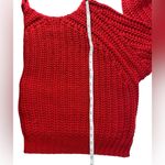 Kut From The Kloth  Valerie Medium Red Chunky Oversized Knit Holiday Sweater Photo 3