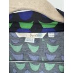 Boden Wrap Midi Dress Women 10 Blue Green Retro Geometric Y2K Mature Preppy Photo 2