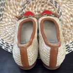 AGL Ballet Flats Red Patent Leather Toe Cap Raffia Woven Buckle Detail Sz 6 Tan Photo 6
