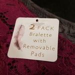 Jessica Simpson ๐๐ 2 Pack Lace Bralettes ~ Bordeaux & Dark Grey Small S NWT Photo 8