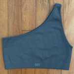  Set Active Size M L One Shoulder Ribbed Bralette Elegant Grey Photo 1