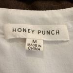Honey Punch EUC White Blouse with Multicolor Beaded Straps and Fabric Buttons Photo 3