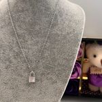925 silver Plated Lock Chain Necklace Photo 2