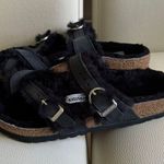 Birkenstock NWOB Mayari Shearling Black Nubuck Leather Sandals Photo 6