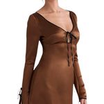 House Of CB Sakina Copper Satin Mini Dress Size XS Photo 2